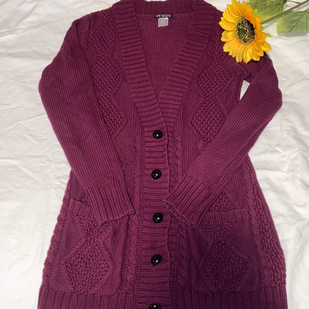Venus Burgundy Cardigan
